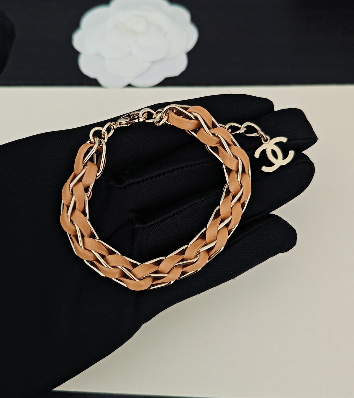 Signature Emblem Bracelet in Gold-Tone – Design 002 front product view