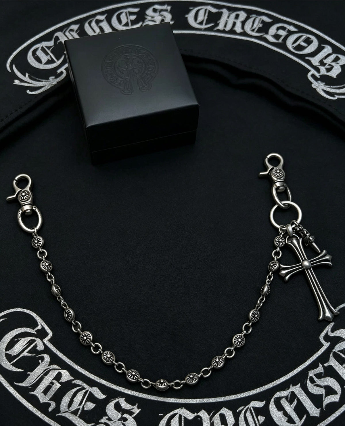 Signature Emblem Pendant Necklace in Polished Metal-Tone – Design 044 detail view