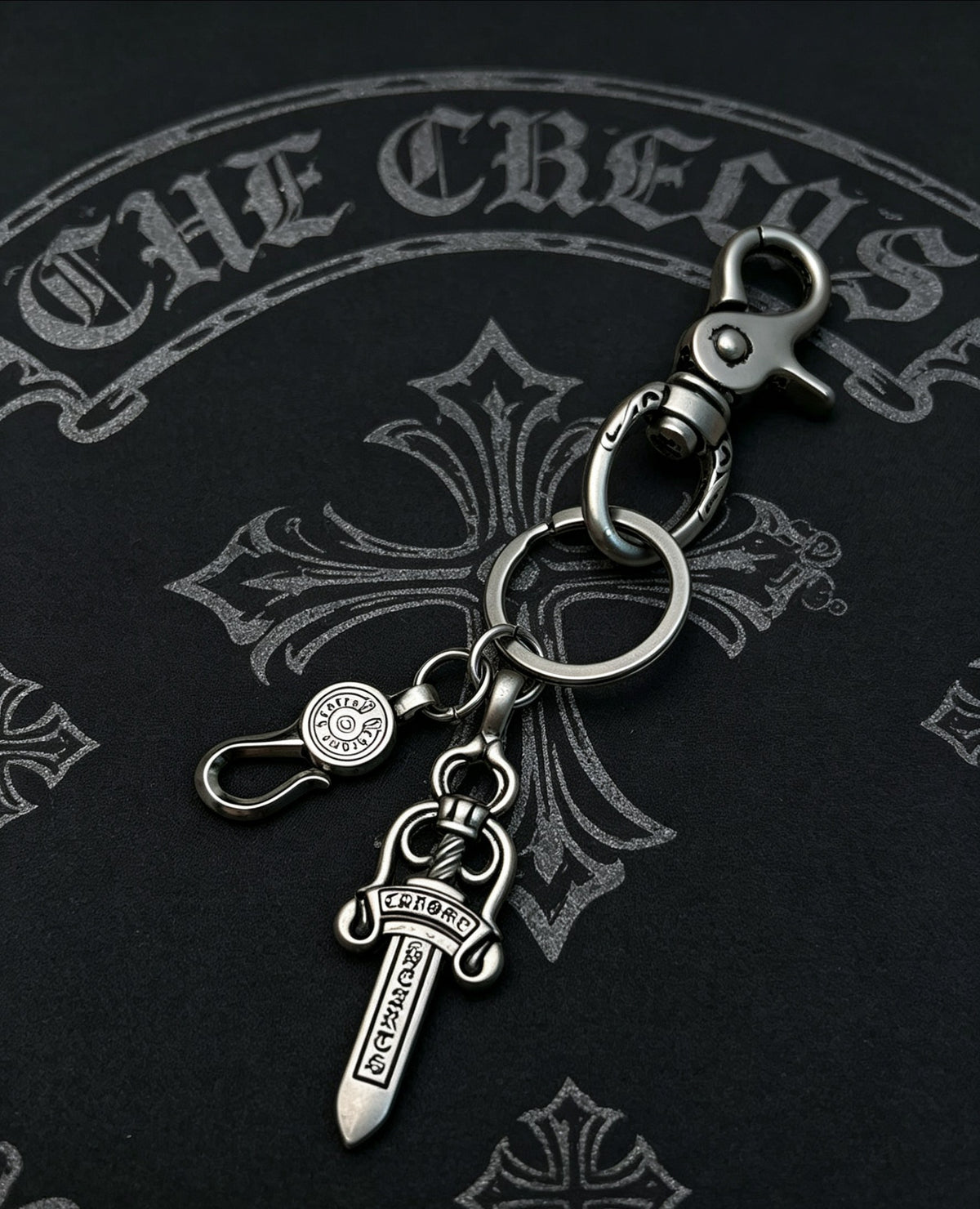 Signature Emblem Jewelry Accessory in Polished Metal-Tone – Design 025 front product view