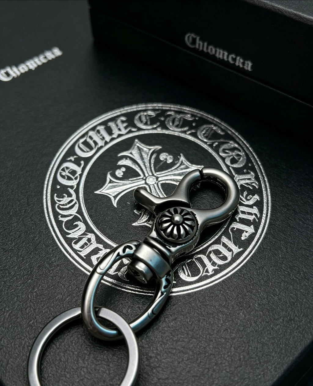 Signature Emblem Jewelry Accessory in Polished Metal-Tone – Design 024 styled product view