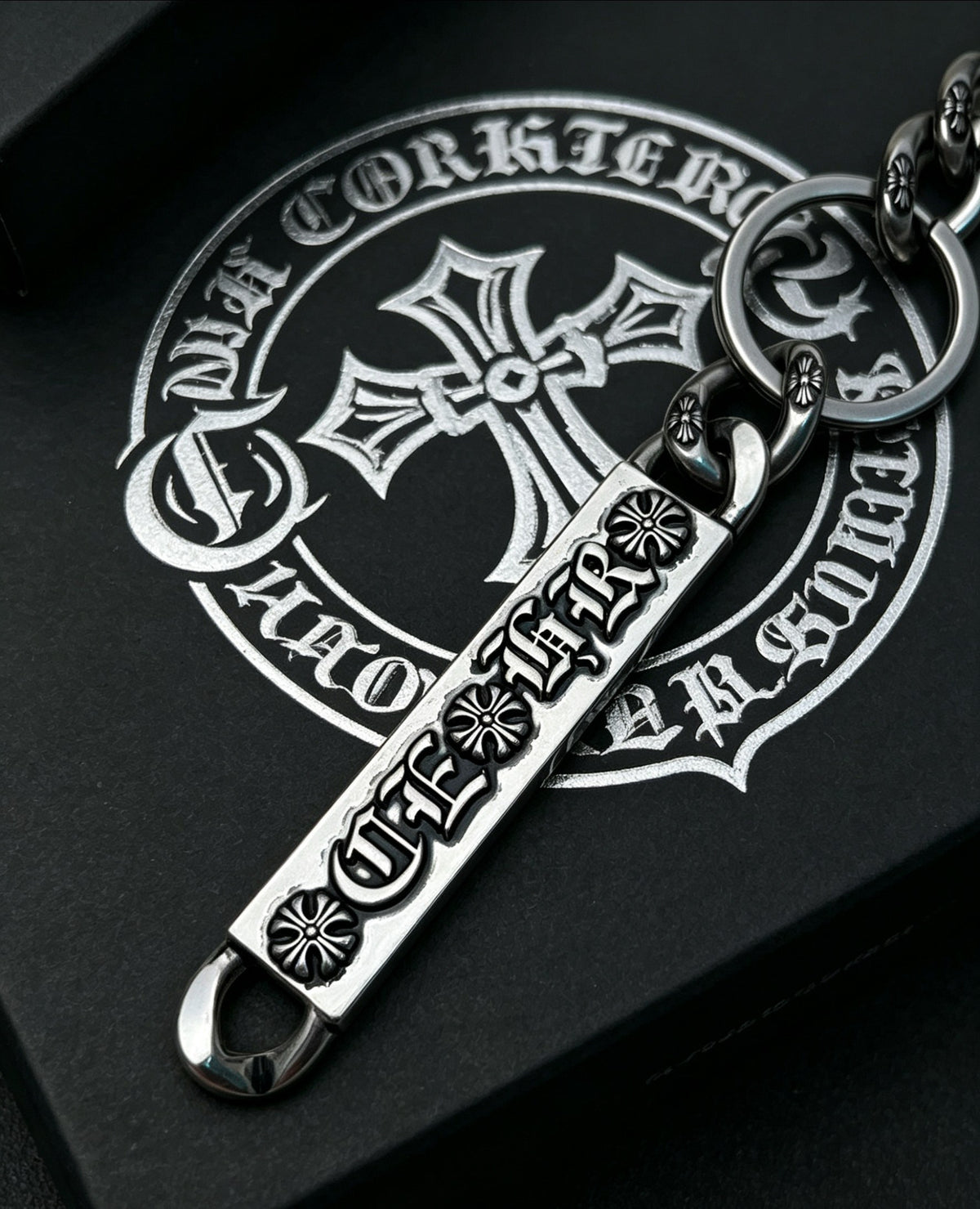 Signature Emblem Jewelry Accessory in Polished Metal-Tone – Design 061 front product view