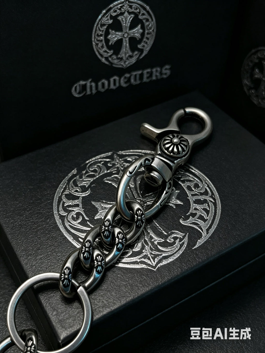 Signature Emblem Jewelry Accessory in Polished Metal-Tone – Design 023 styled product view
