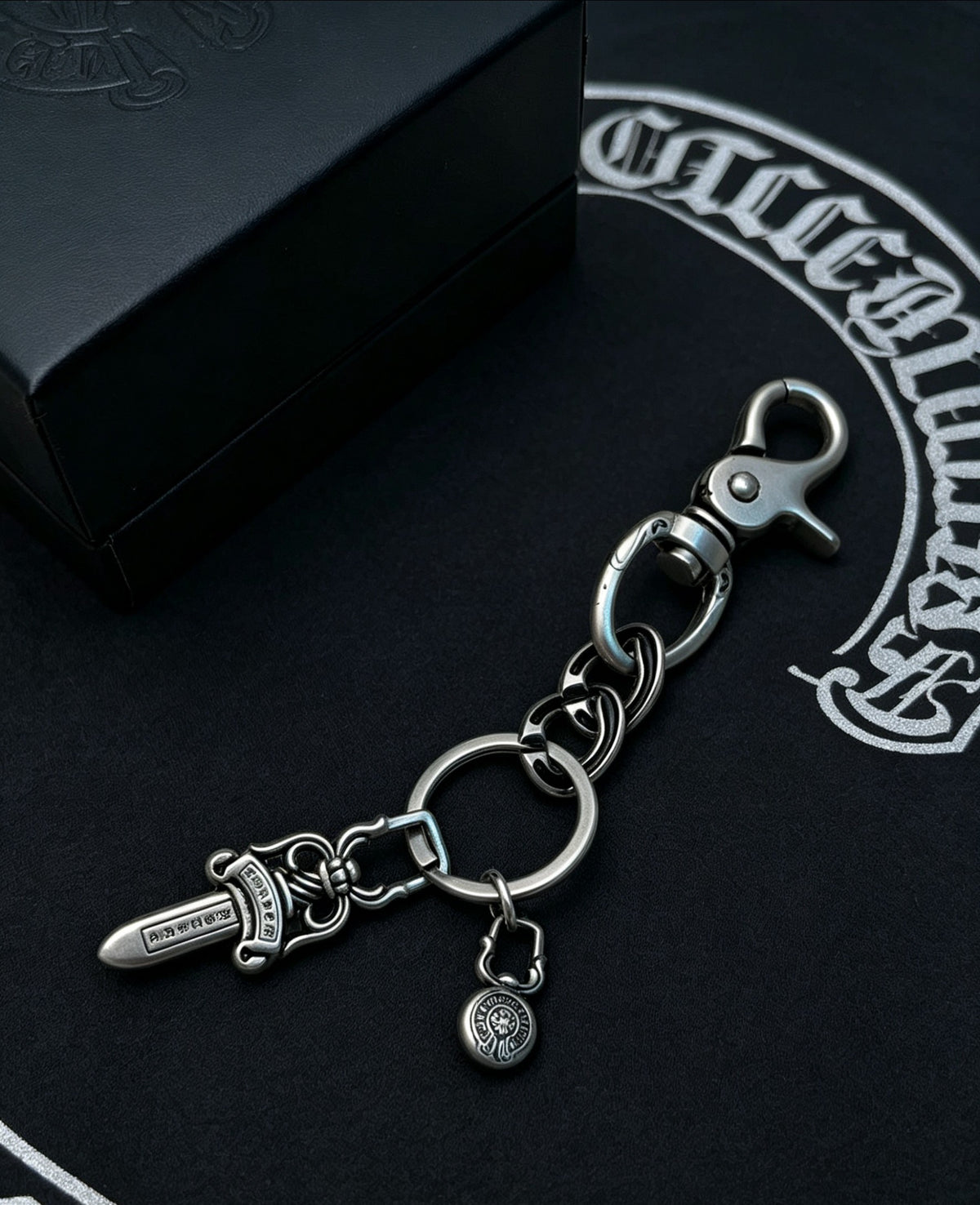 Signature Emblem Jewelry Accessory in Polished Metal-Tone – Design 059 detail view