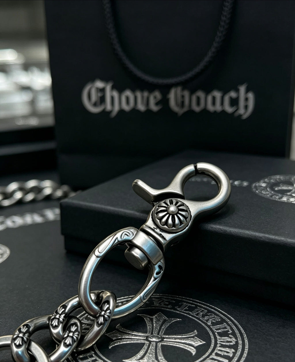 Signature Emblem Jewelry Accessory in Polished Metal-Tone – Design 021 styled product view