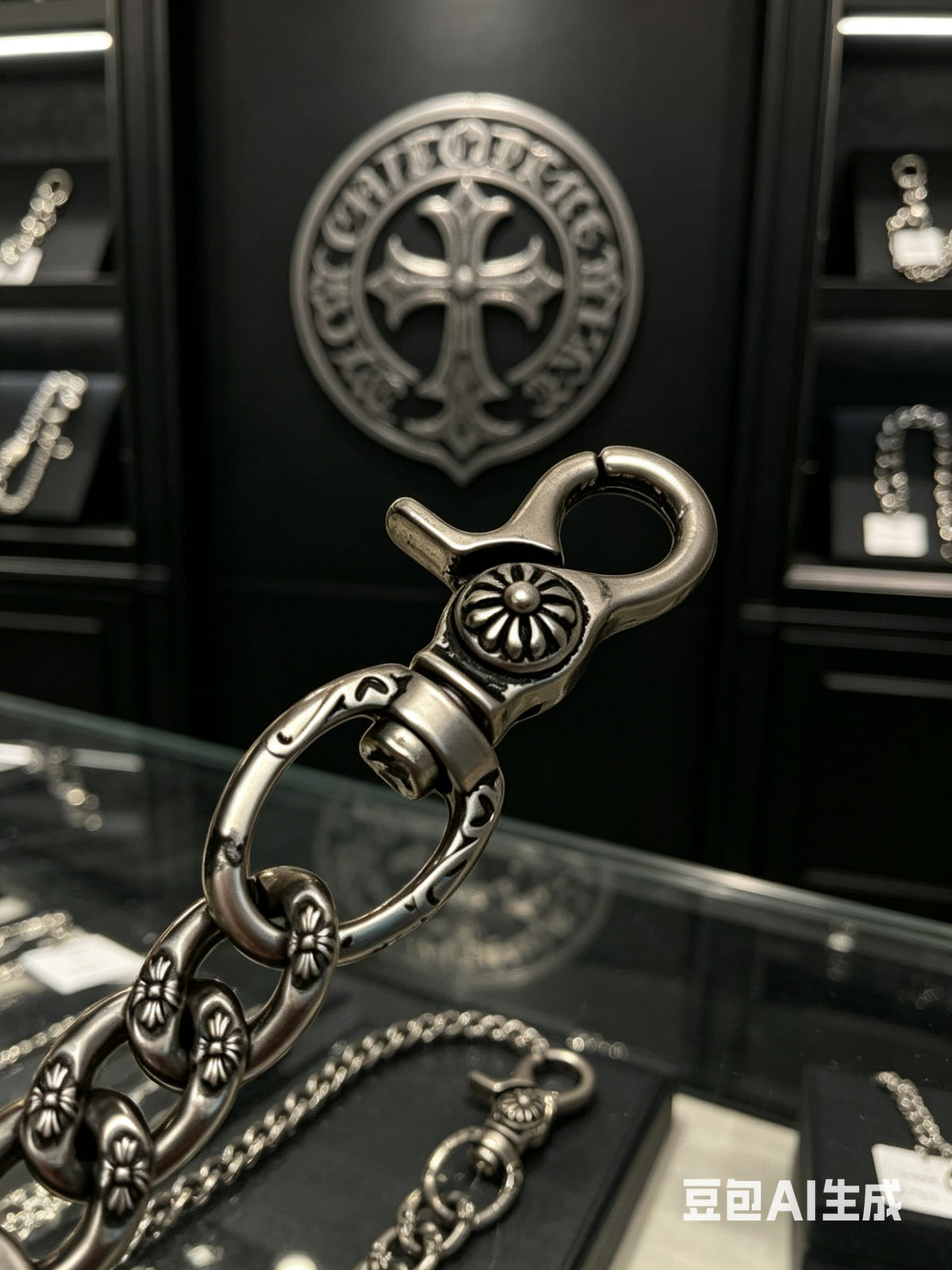 Letter Jewelry Accessory in Polished Metal-Tone – Design 014 styled product view