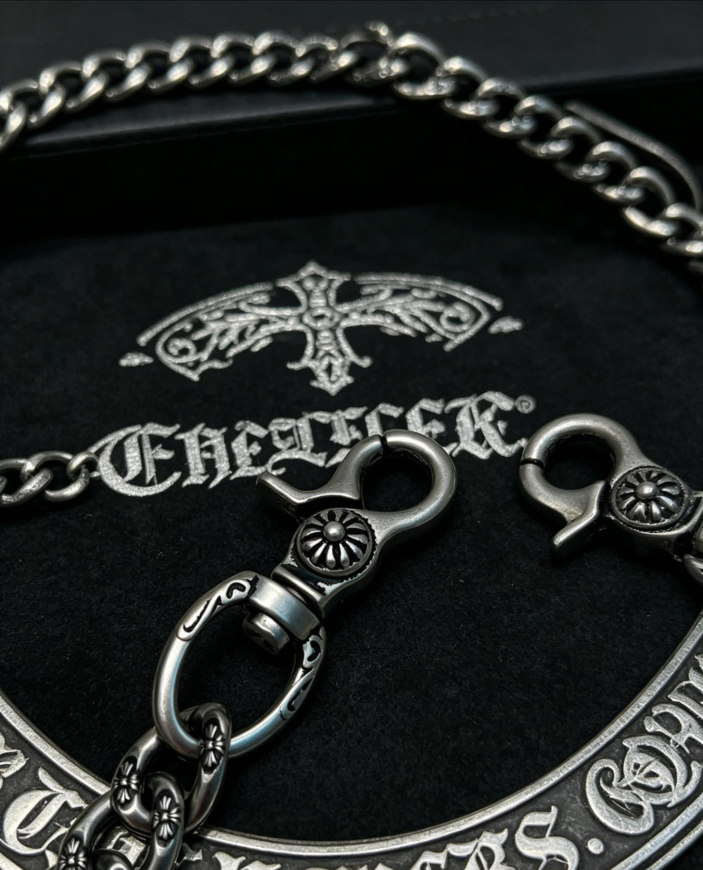 Signature Emblem Jewelry Accessory in Polished Metal-Tone – Design 058 styled product view