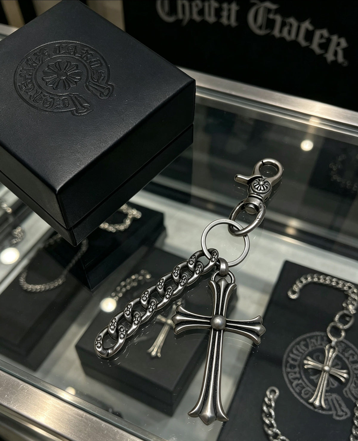 Signature Emblem Pendant in Polished Metal-Tone – Design 004 detail view