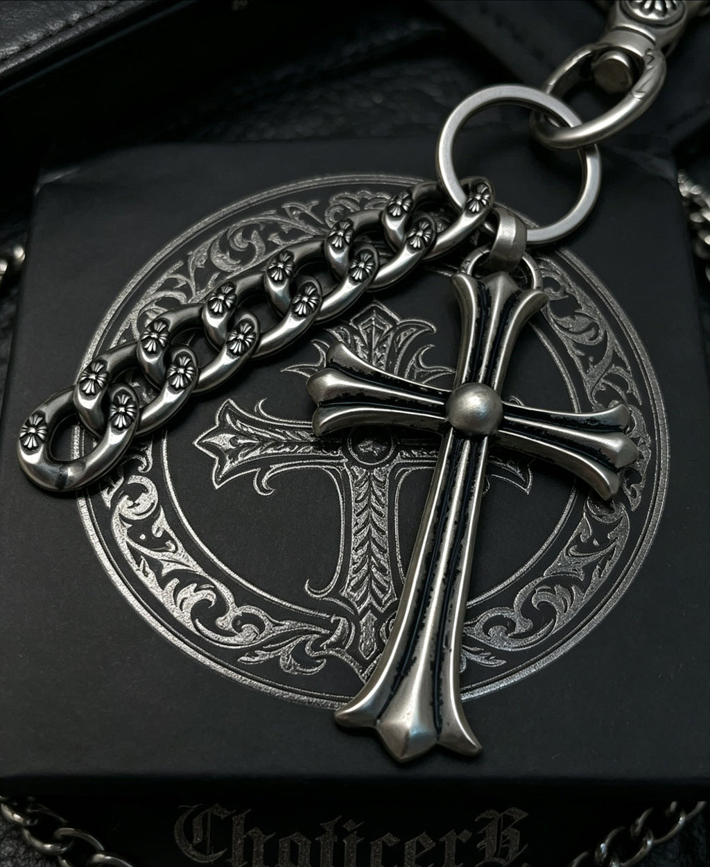 Signature Emblem Pendant in Polished Metal-Tone – Design 001 close-up detail