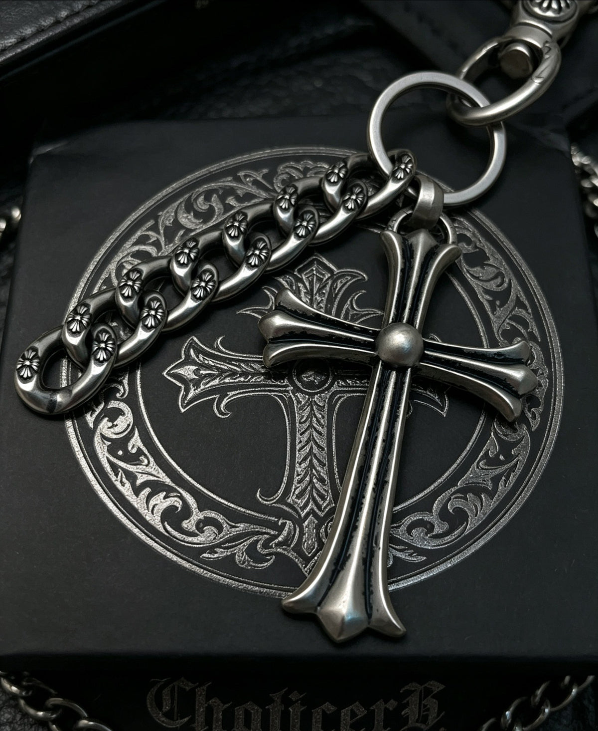 Signature Emblem Pendant in Polished Metal-Tone – Design 004 close-up detail