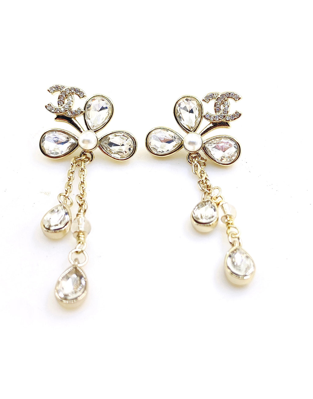 Signature Emblem Crystal-Accent Statement Earrings – Design 005 close-up detail