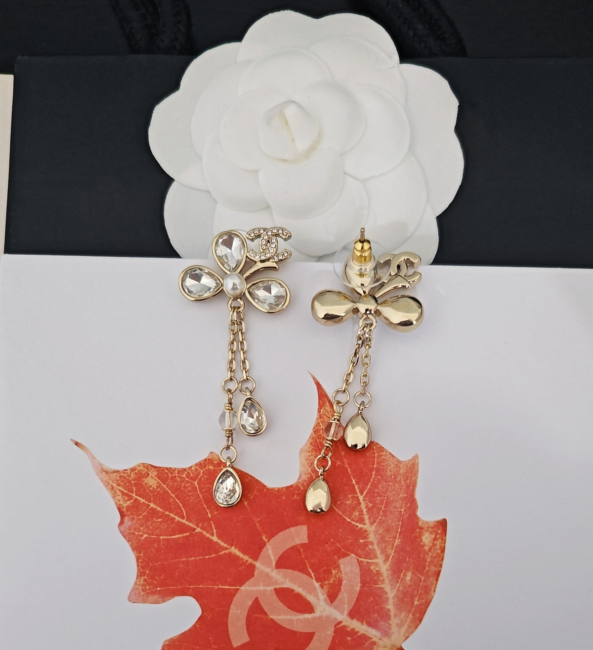Signature Emblem Crystal-Accent Statement Earrings – Design 009 detail view