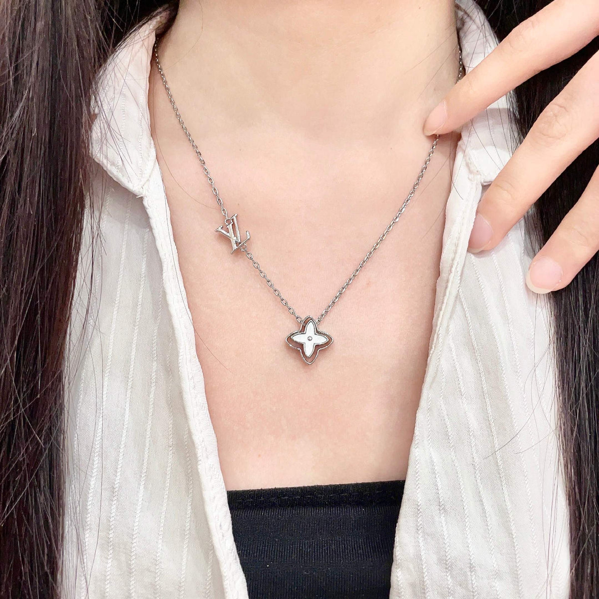 Geometric Emblem Pendant Necklace in Gold-Tone – Design 066 main product view