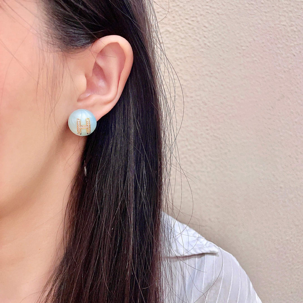 Horse Statement Earrings in Polished Metal-Tone – Design 001 detail view