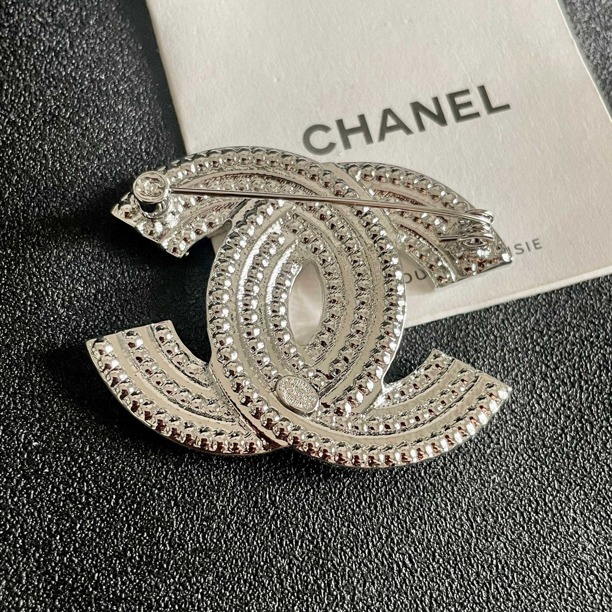 Signature Emblem Brooch in Polished Metal-Tone – Design 053 main product view
