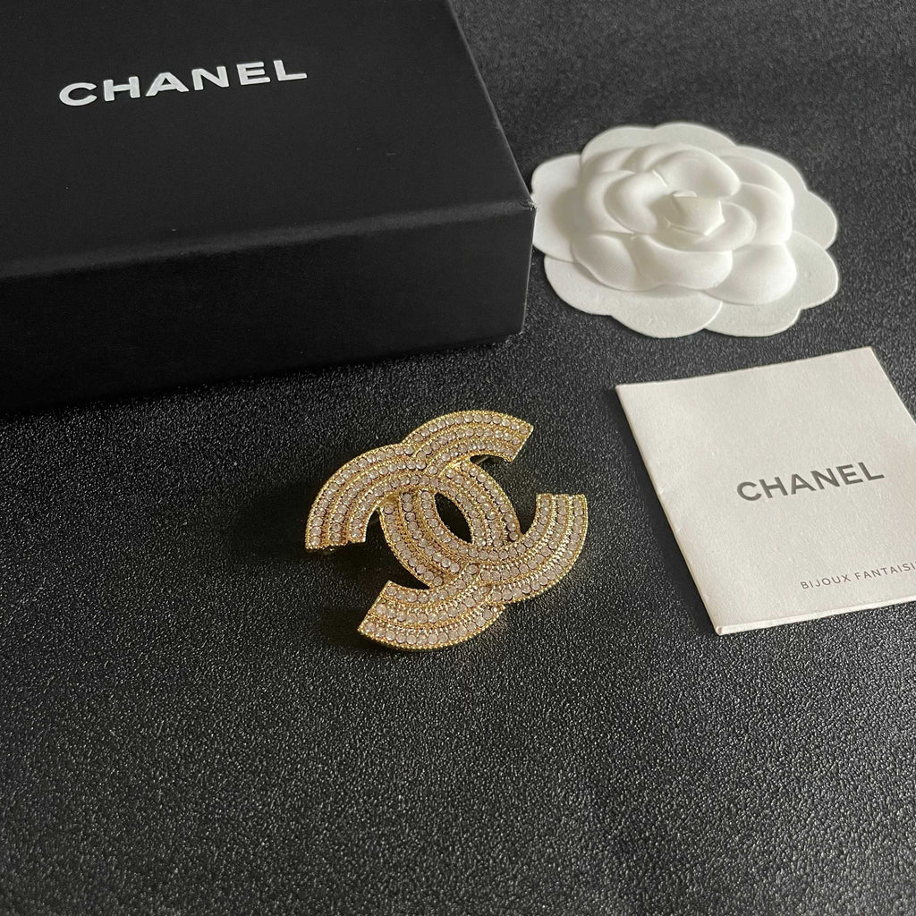 Signature Emblem Brooch in Polished Metal-Tone – Design 052 styled product view