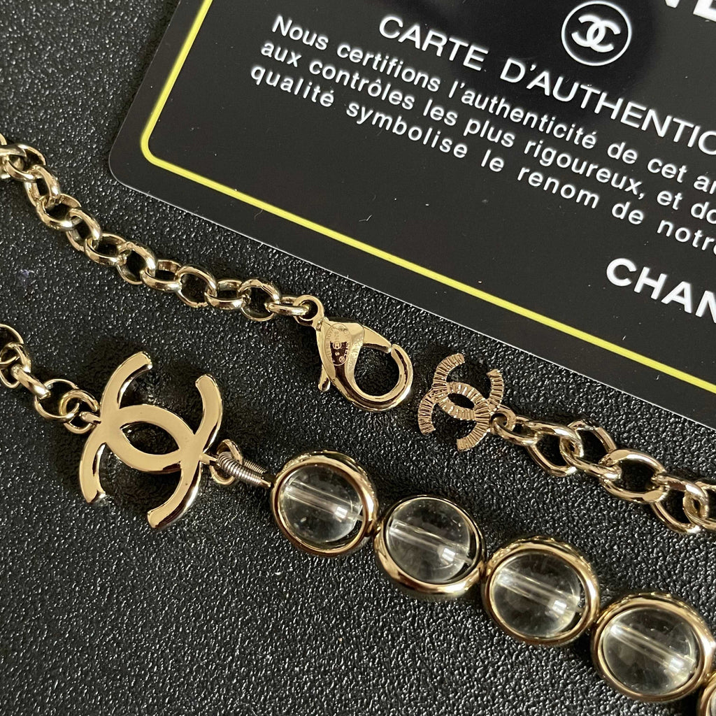 Double-C Emblem Pendant Necklace in Polished Metal-Tone – Design 017 main product view