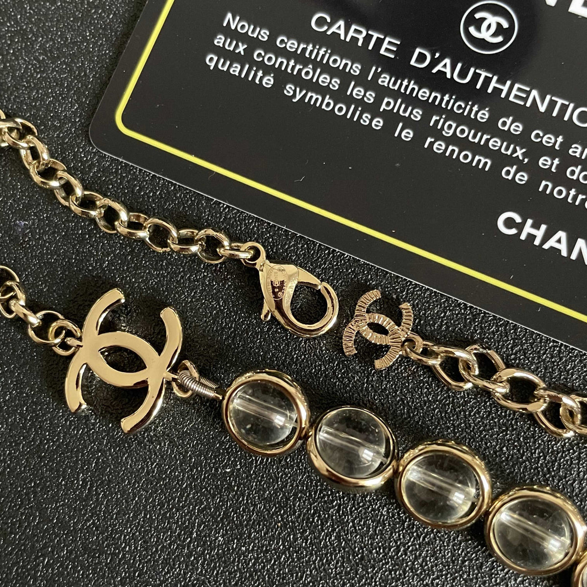 Double-C Emblem Pendant Necklace in Polished Metal-Tone – Design 068 main product view