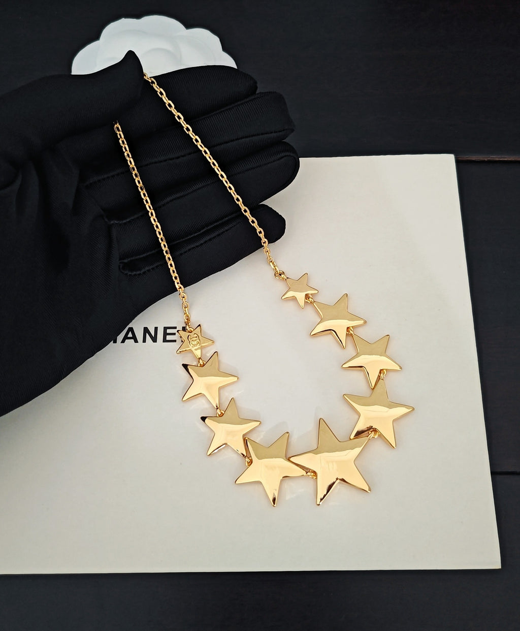 Signature Emblem Pendant Necklace in Gold-Tone – Design 043 detail view