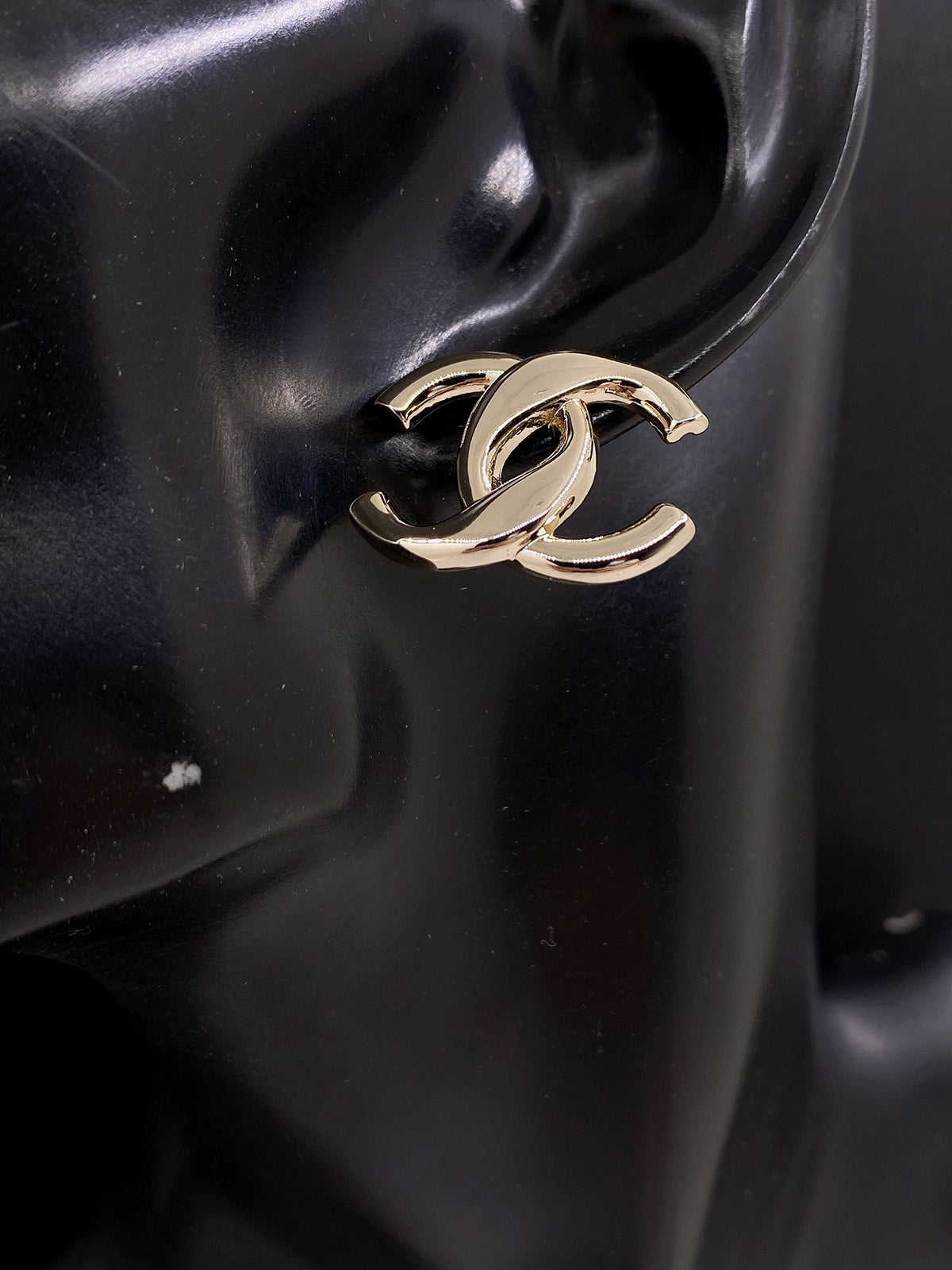 Signature Emblem Stud Earrings in Gold-Tone – Design 035 front product view
