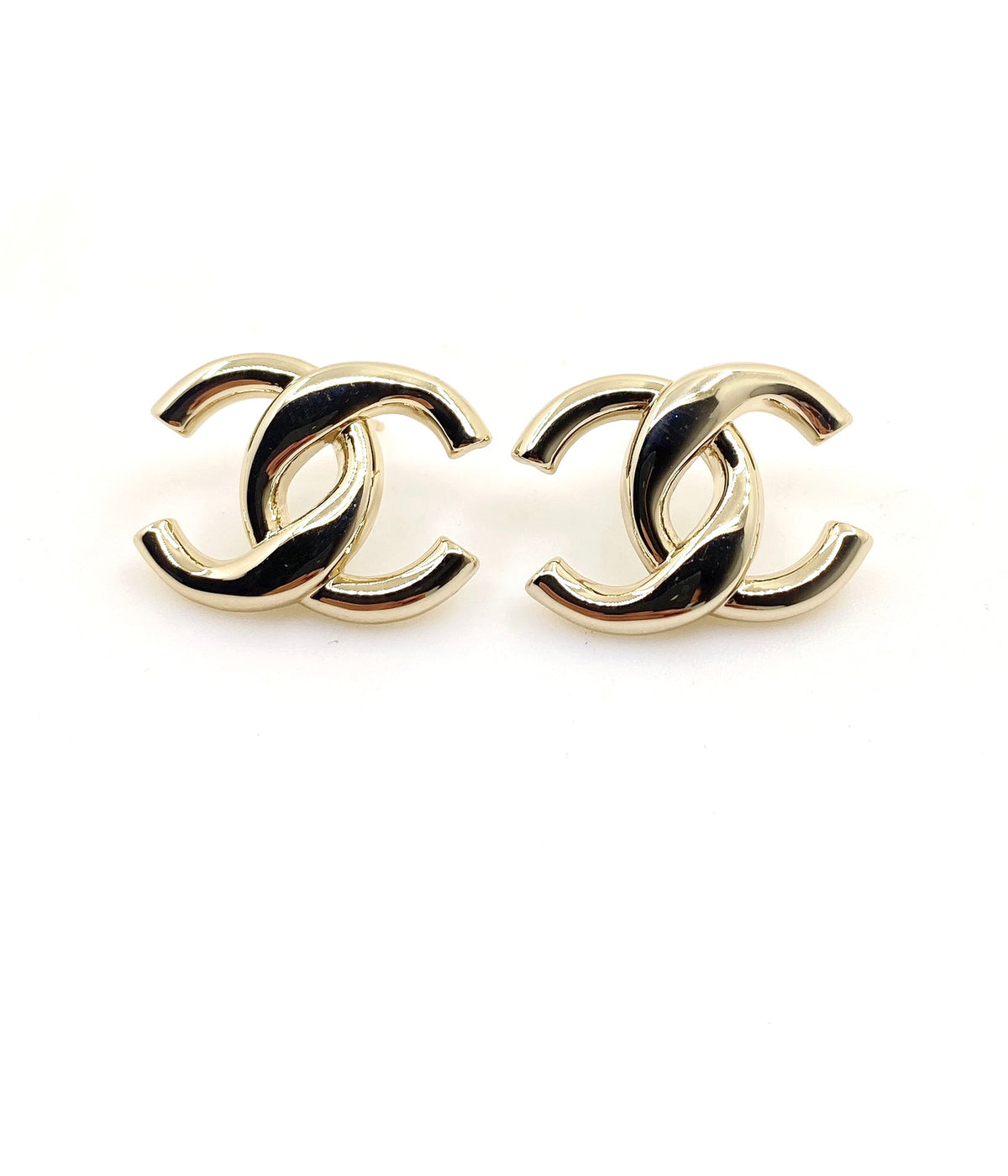 Signature Emblem Stud Earrings in Gold-Tone – Design 035 main product view