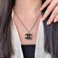 Signature Emblem Pendant Necklace in Polished Metal-Tone – Design 103 main product view