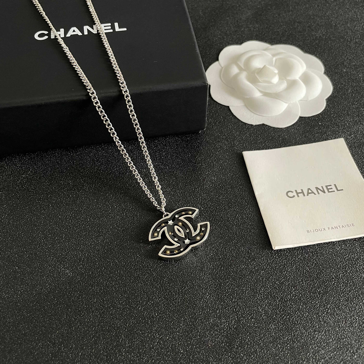 Signature Emblem Pendant Necklace in Polished Metal-Tone – Design 103 styled product view