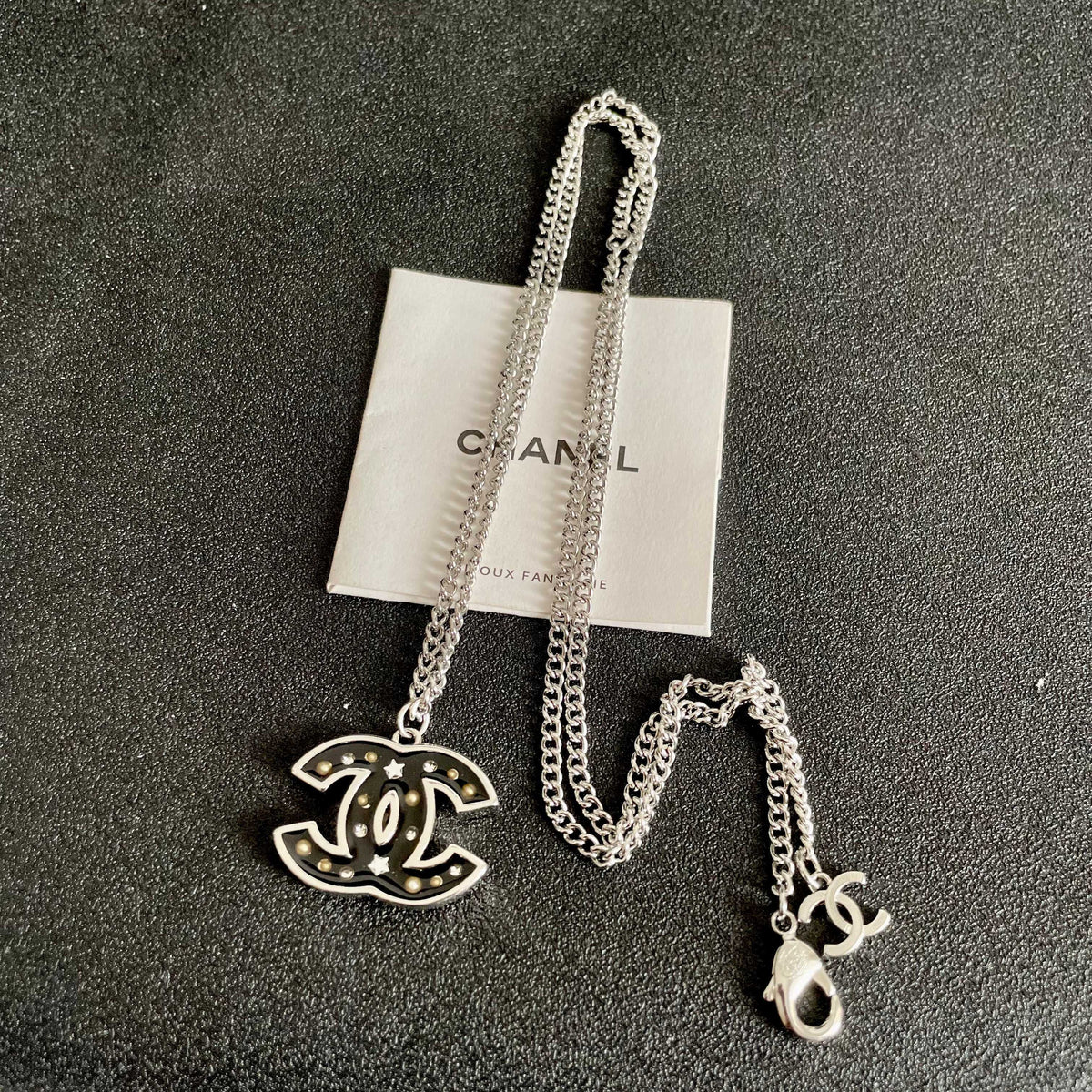 Signature Emblem Pendant Necklace in Polished Metal-Tone – Design 103 detail view