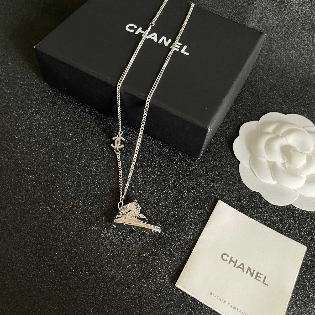 Signature Emblem Pendant Necklace in Polished Metal-Tone – Design 102 close-up detail