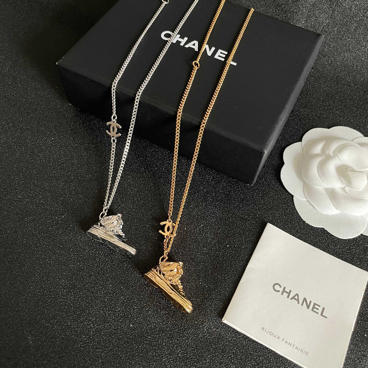 Signature Emblem Pendant Necklace in Polished Metal-Tone – Design 102 side detail