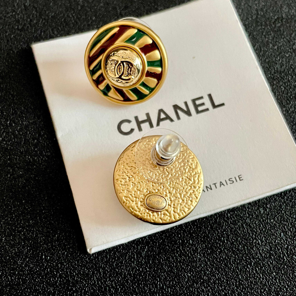 Signature Emblem Stud Earrings in Polished Metal-Tone – Design 105 main product view