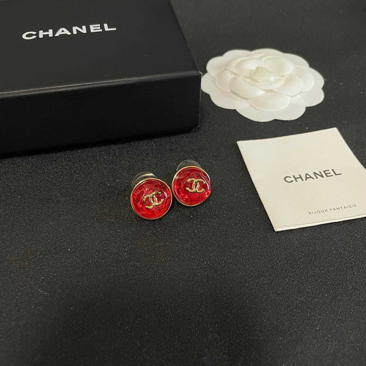 Signature Emblem Stud Earrings in Polished Metal-Tone – Design 099 styled product view