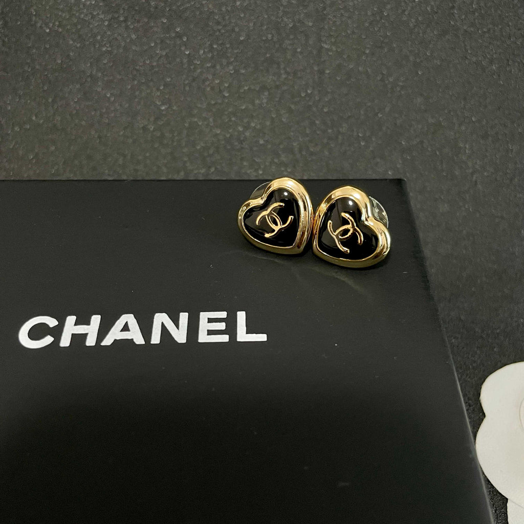 Signature Emblem Stud Earrings in Polished Metal-Tone – Design 097 detail view