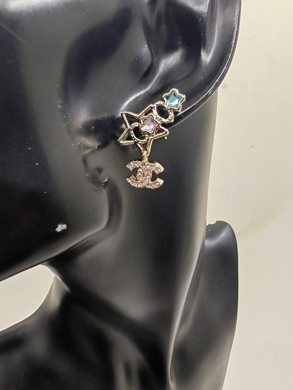Signature Emblem Crystal-Accent Statement Earrings – Design 013 front product view