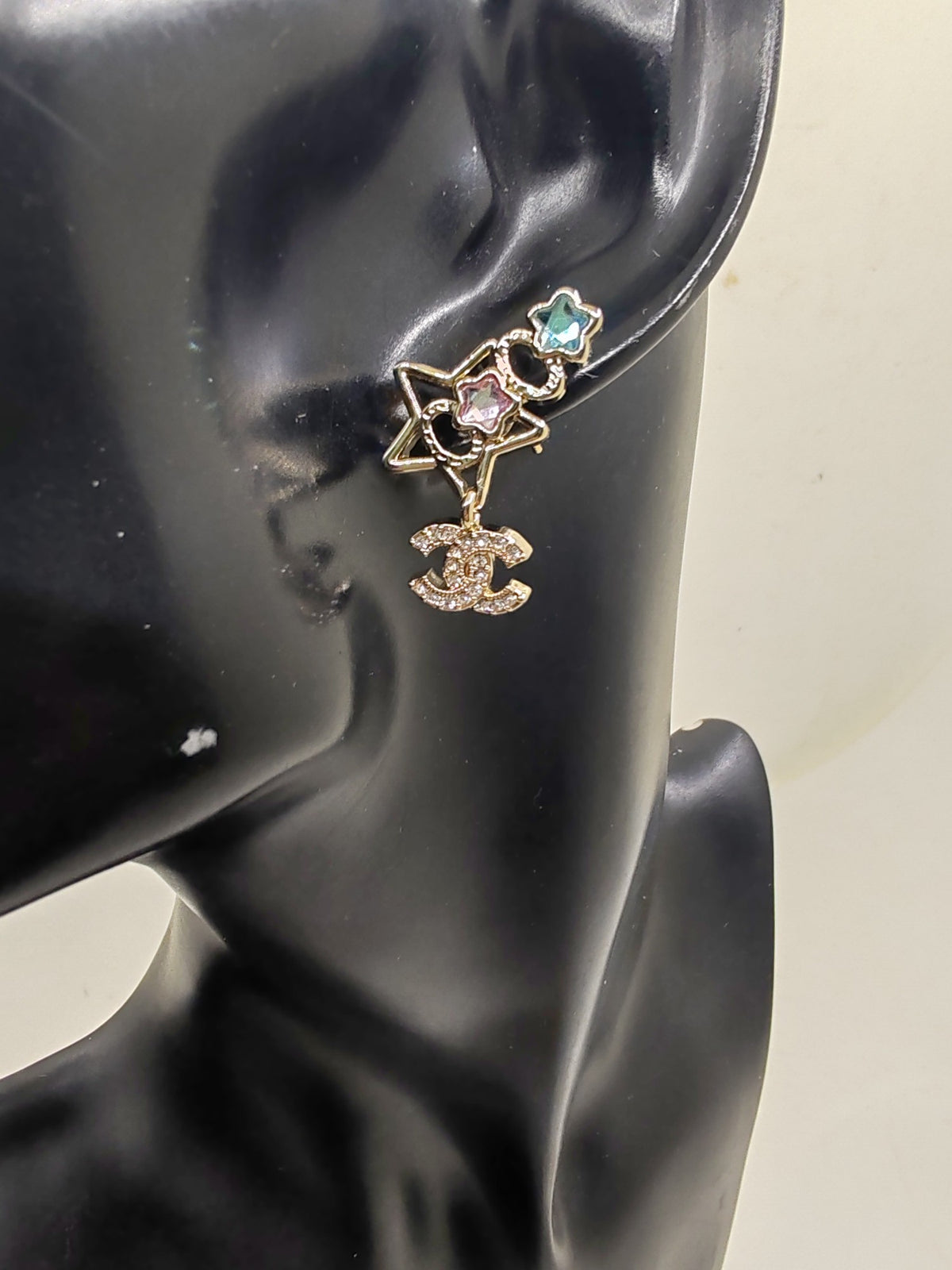 Signature Emblem Crystal-Accent Statement Earrings – Design 014 front product view