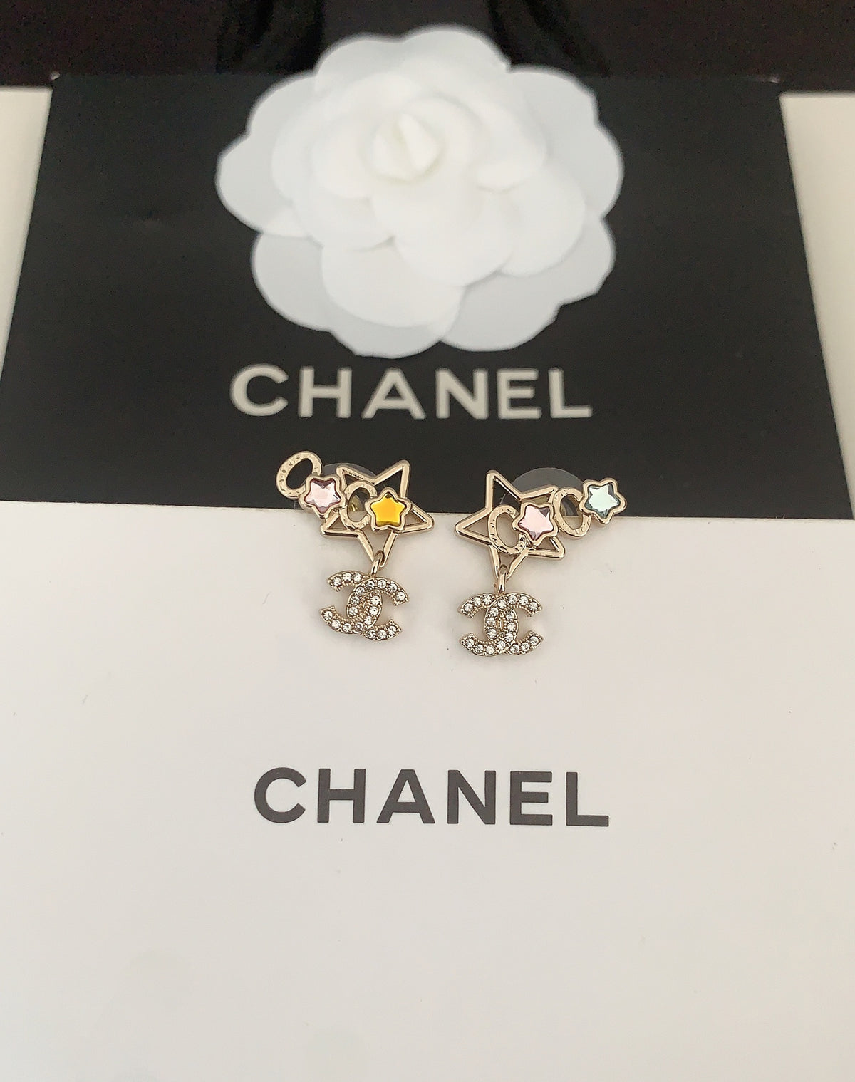 Signature Emblem Crystal-Accent Statement Earrings – Design 014 close-up detail