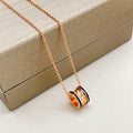 Geometric Emblem Pendant Necklace in Rose-Gold-Tone – Rose Gold Detail – Design 013 main product view