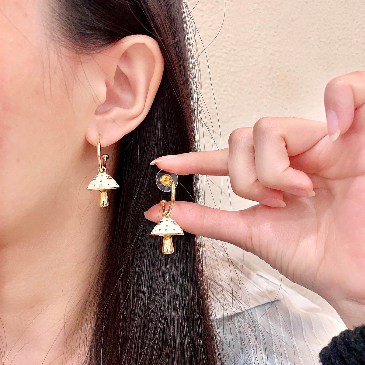 Signature Emblem Stud Earrings in Polished Metal-Tone – Design 117 main product view