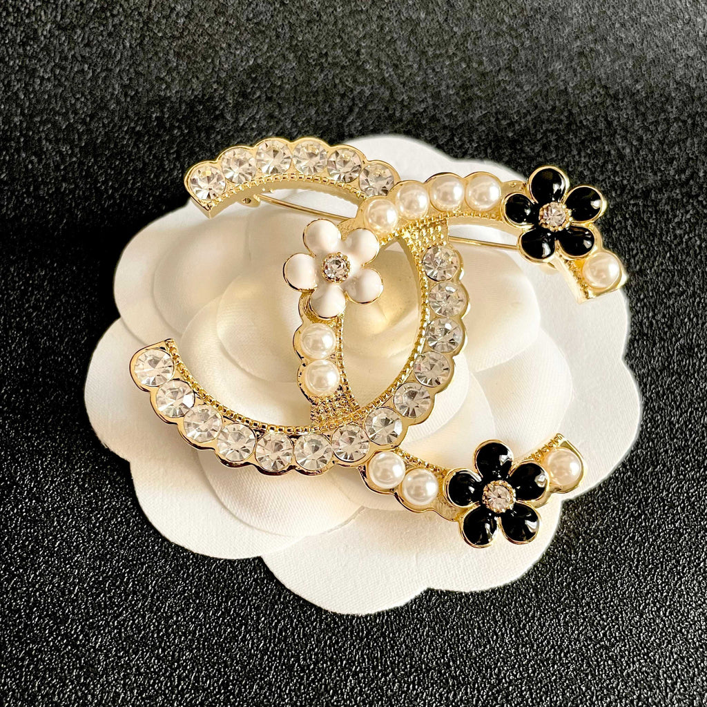 Signature Emblem Brooch in Polished Metal-Tone – Design 060 front product view