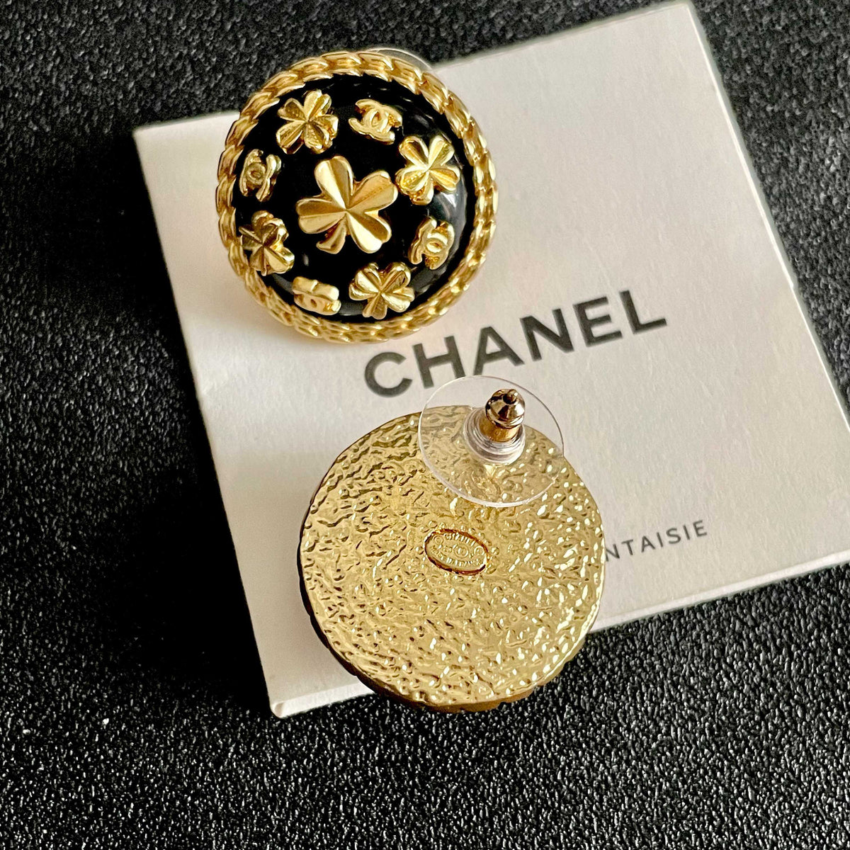 Camellia Stud Earrings in Polished Metal-Tone – Camellia Detail – Design 051 main product view