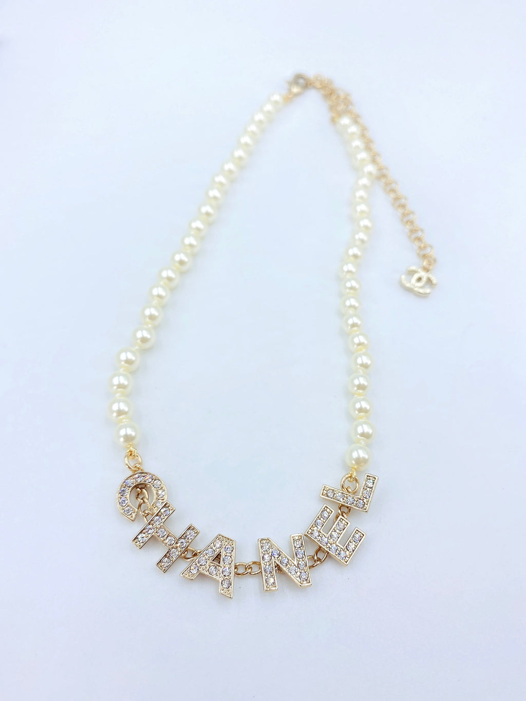 Letter Pearl-Detail Pendant Necklace – Pearl Detail – Design 009 main product view