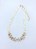 Letter Pearl-Detail Pendant Necklace – Pearl Detail – Design 009 main product view