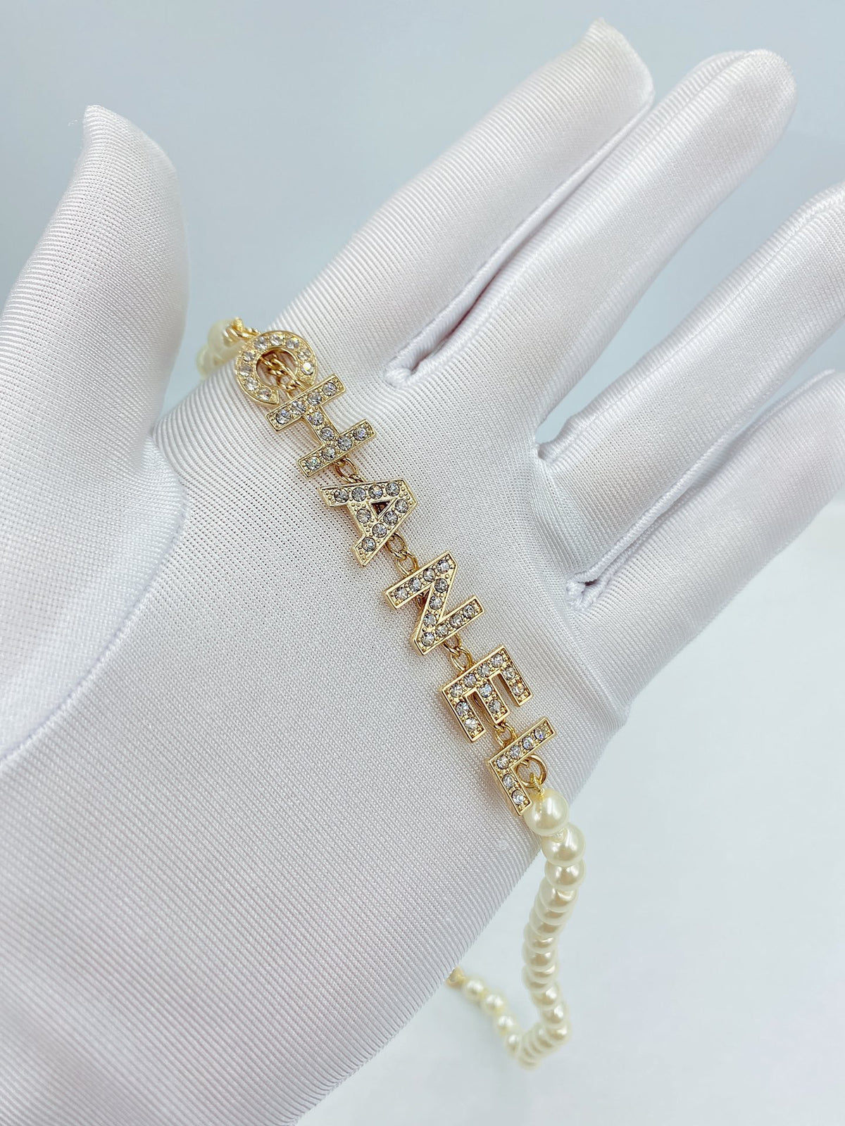 Letter Pearl-Detail Pendant Necklace – Pearl Detail – Design 009 styled product view