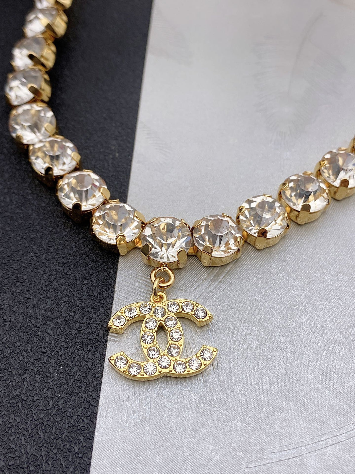 Signature Emblem Crystal-Accent Pendant Necklace – Design 025 detail view