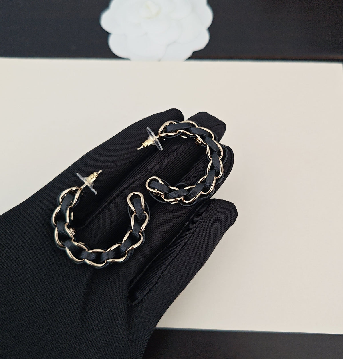 Signature Emblem Jewelry Accessory in Gold-Tone – Black Detail – Design 003 main product view