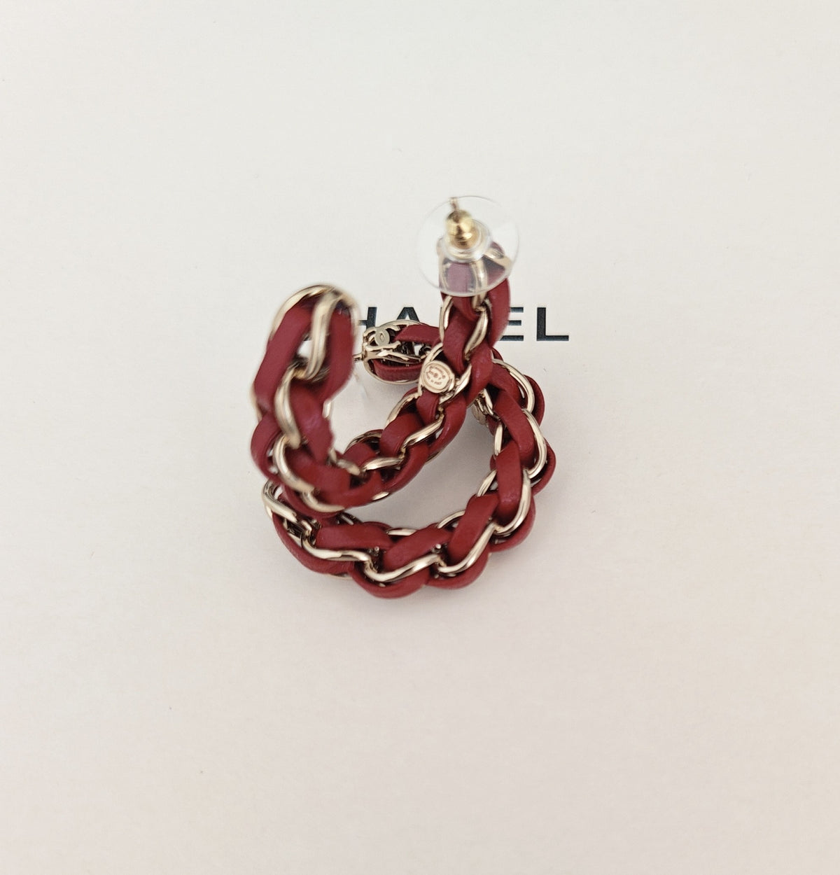 Signature Emblem Jewelry Accessory in Gold-Tone – Red Detail – Design 002 detail view