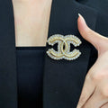 Signature Emblem Brooch in Polished Metal-Tone – Design 015 main product view