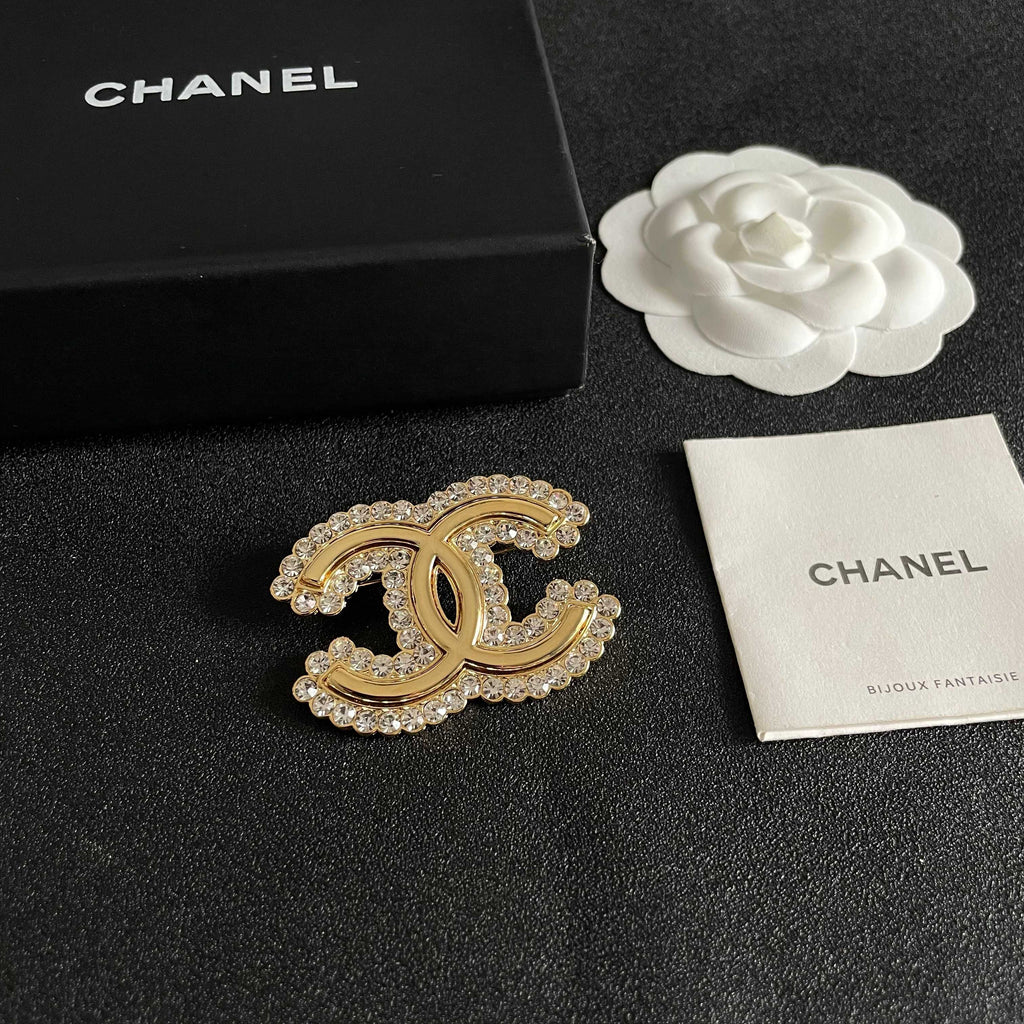 Signature Emblem Brooch in Polished Metal-Tone – Design 015 styled product view