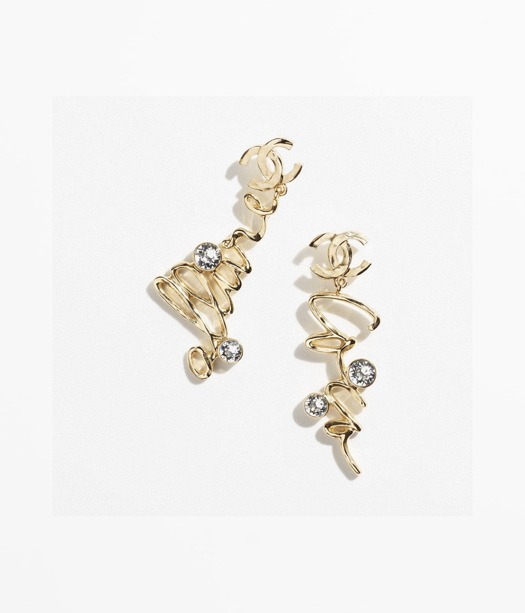 Double-C Emblem Statement Earrings in Polished Metal-Tone – Design 076 main product view