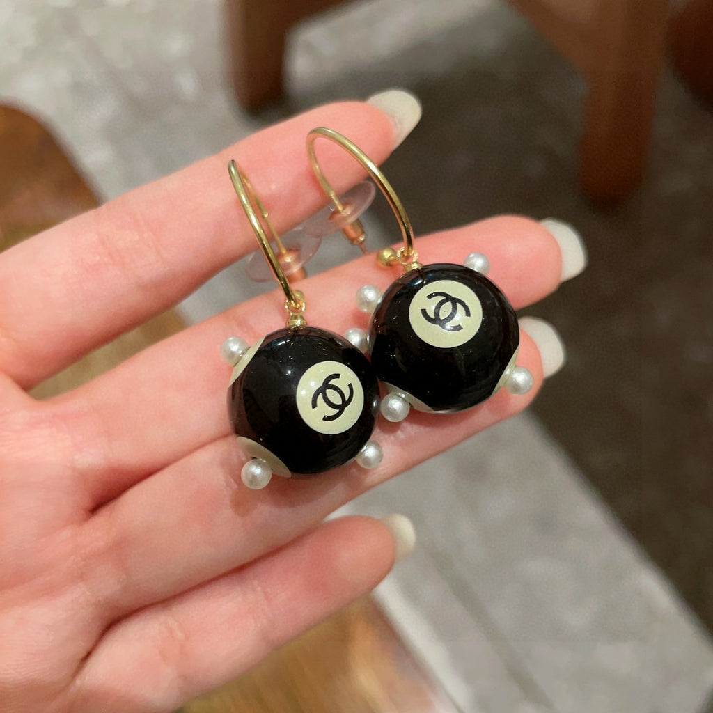 Double-C Emblem Statement Earrings in Polished Metal-Tone – Design 067 side detail