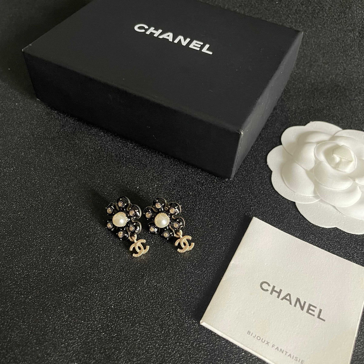Camellia Stud Earrings in Polished Metal-Tone – Camellia Detail – Design 052 close-up detail